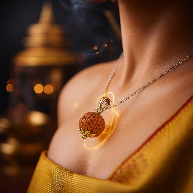 100% Natural 7 face Rudraksha Pendant with Lab Certificate | Energized 7 Mukhi Rudraksha Bead