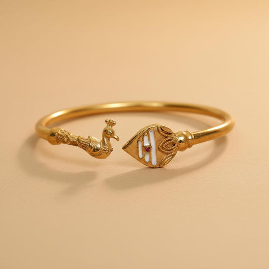 Panchaloha Vel Mayil Kada/Kaapu/Bracelet | Impon/Five Metal | Traditional Murugan Kaapu | Divine strength & Spiritual Healing