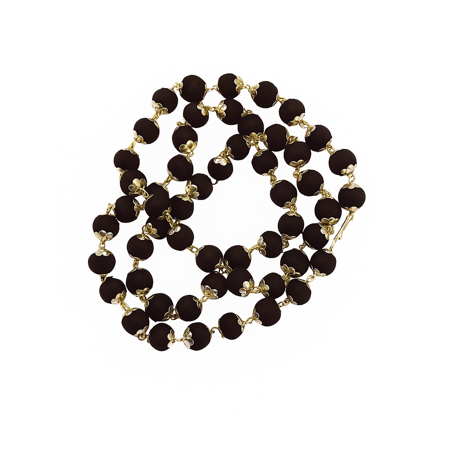 100% Natural Karungali Malai with Silver Plated Cap | Natural Ebony Wood | 8mm Beads | 54 Beads | Divine Protection & Spiritual Energy