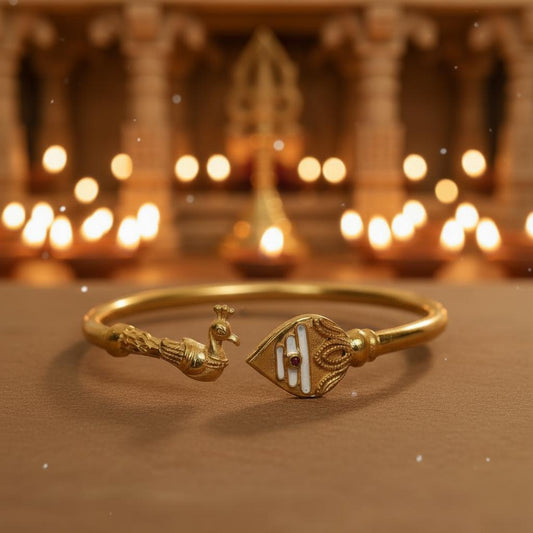 Panchaloha Vel Mayil Kada/Kaapu/Bracelet | Impon/Five Metal | Traditional Murugan Kaapu | Divine strength & Spiritual Healing