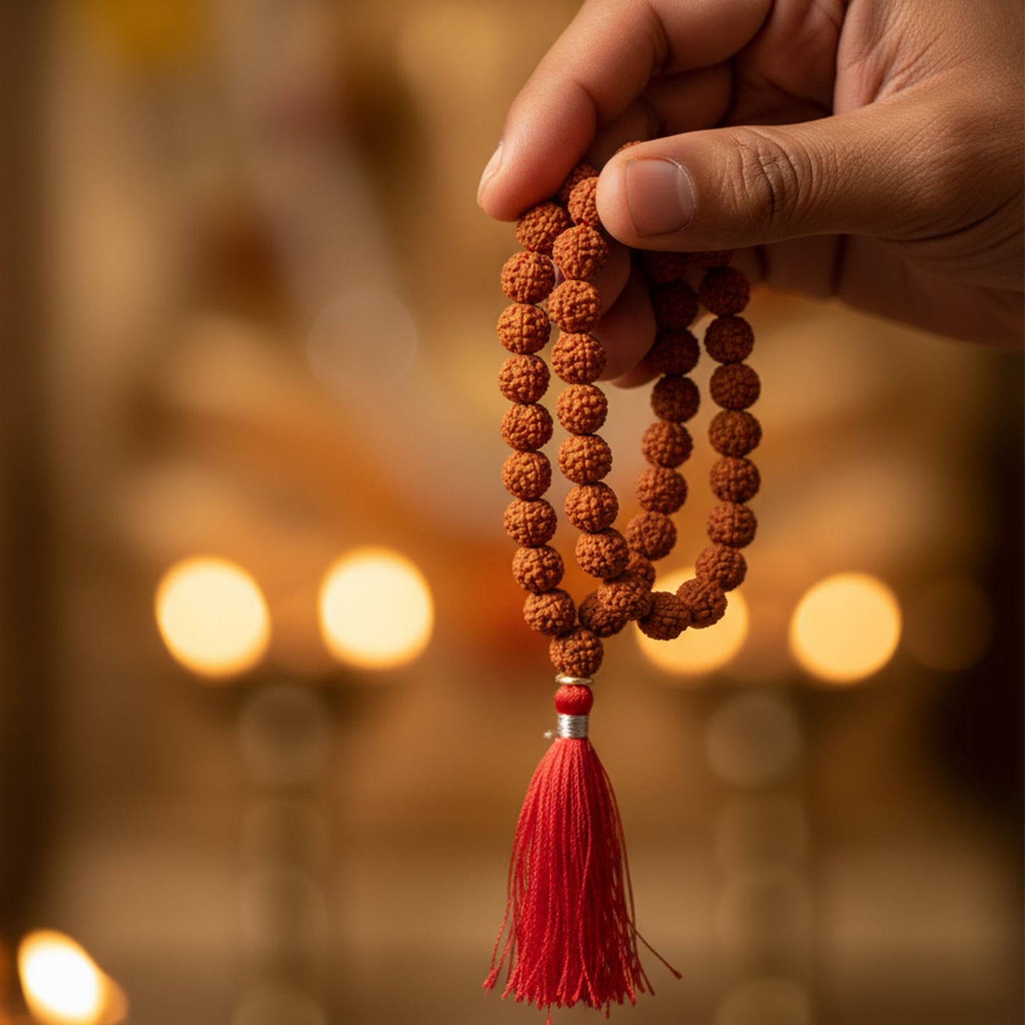 100% Natural 5 Face Rudraksha Mala 8mm – With Lab Testing Certificate | Original Panchmukhi Rudraksh Mala (108+1 Beads)