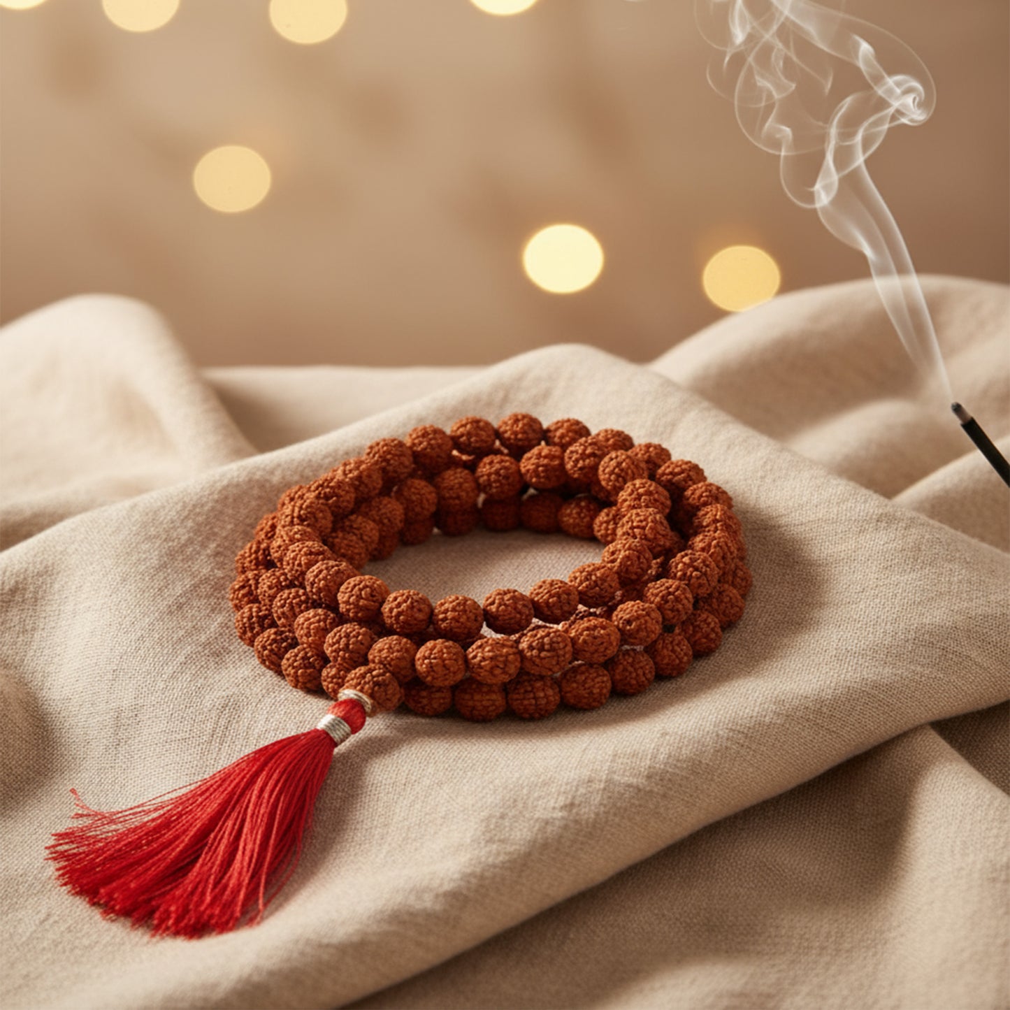 100% Natural 5 Face Rudraksha Mala 8mm – With Lab Testing Certificate | Original Panchmukhi Rudraksh Mala (108+1 Beads)