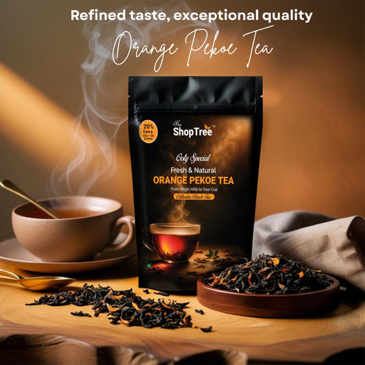 Premium Ooty Special Orange Pekoe Black Tea – 300g (250g + 50g Free) 150 cups | Loose Long Leaf Tea | Perfect for Lemon Tea Lovers