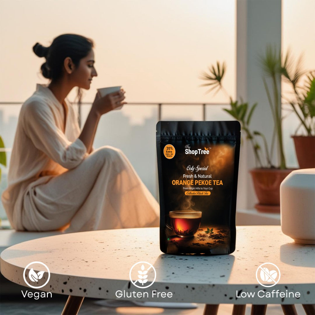 Premium Ooty Special Orange Pekoe Black Tea – 300g (250g + 50g Free) 150 cups | Loose Long Leaf Tea | Perfect for Lemon Tea Lovers