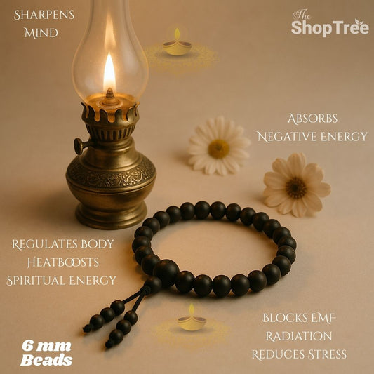 100% Natural Karungali Bracelet – 8mm Ebony Wood Beads | Spiritual Energy, Focus & Divine Protection (with Authenticity Certificate)