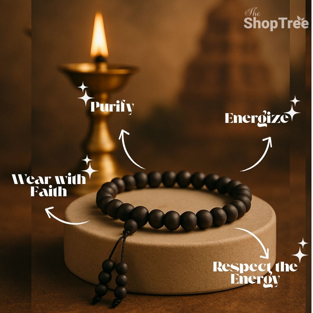 100% Natural Karungali Bracelet – 8mm Ebony Wood Beads | Spiritual Energy, Focus & Divine Protection (with Authenticity Certificate)
