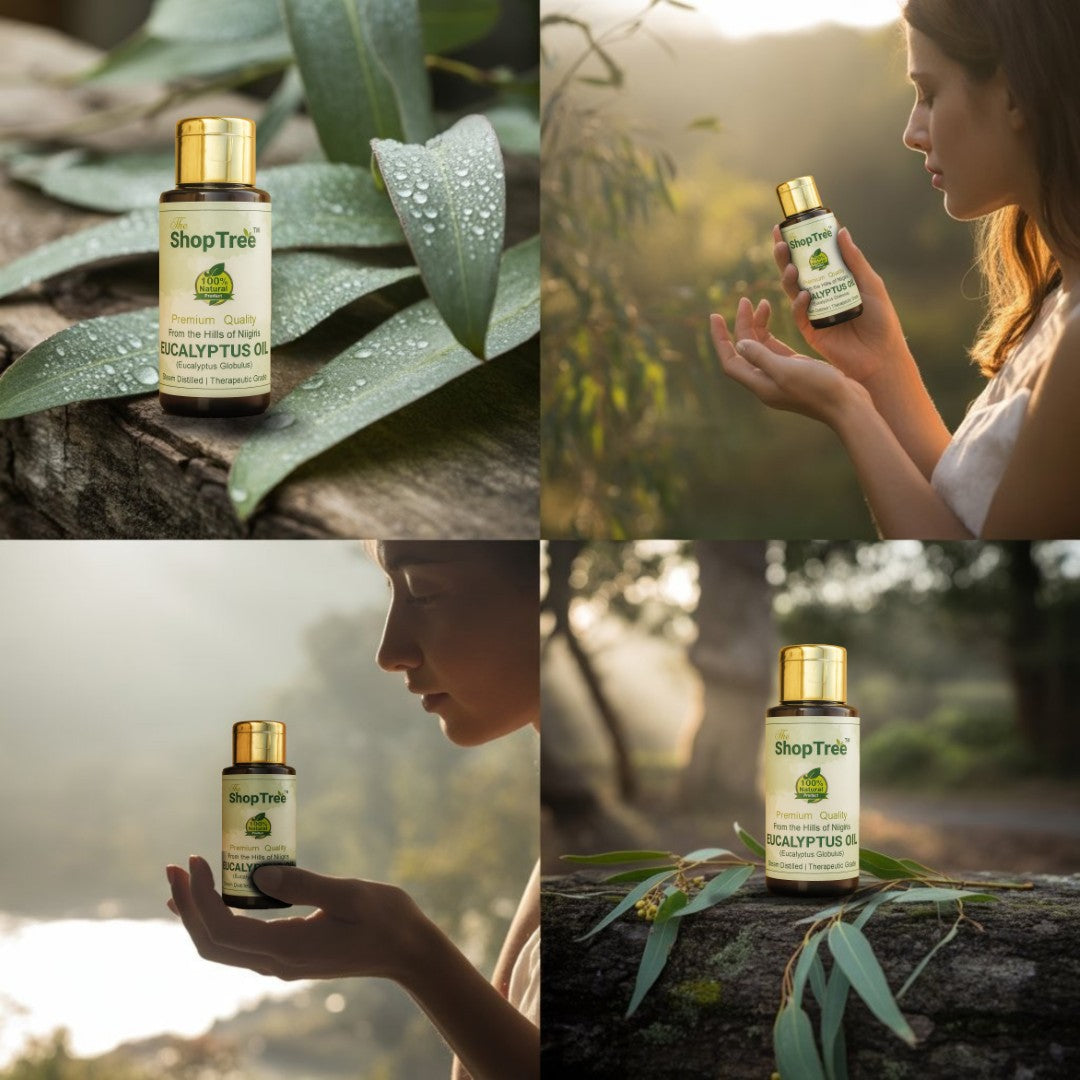 Eucalyptus Oil | Pure Steam Distilled Nilgiri Oil | Relief for Cold, Cough, Headache, Pain, Congestion & Aromatherapy